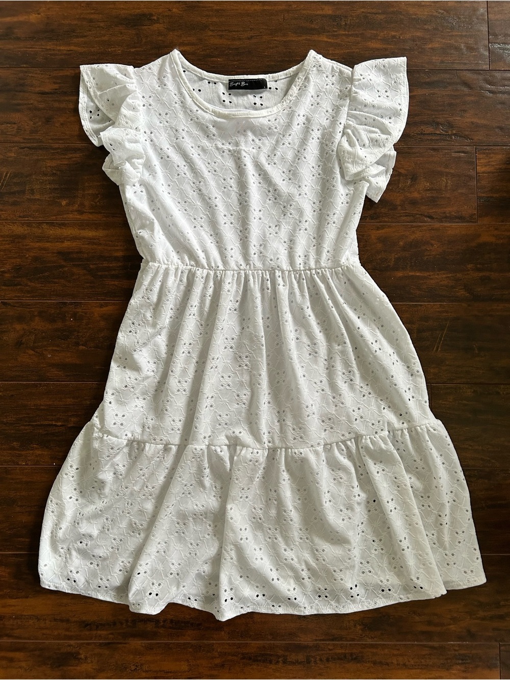 Brit & Bri Eyelet Ruffle Sleeve Dress